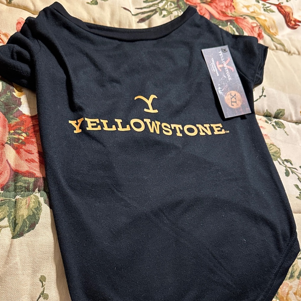 Yellowstone Logo Navy Tee with Gold Print